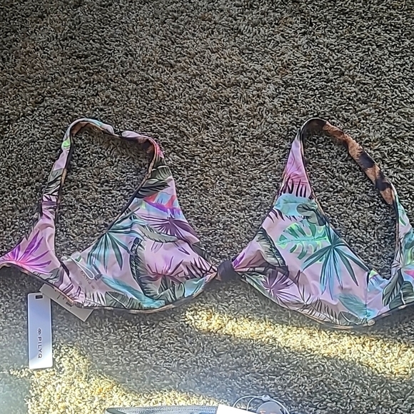 NWT PILYQ PQ JUNGLE SZ L HIGH WAIST BOTTOMS & REVERSIBLE DREW KNOT TIE TOP sz D - Picture 4 of 6